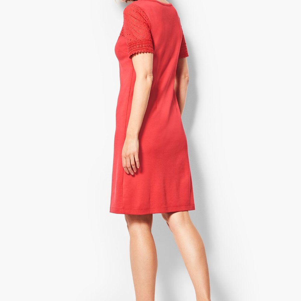 Talbots Lace Trim Interlock Shift Dress, Size XS